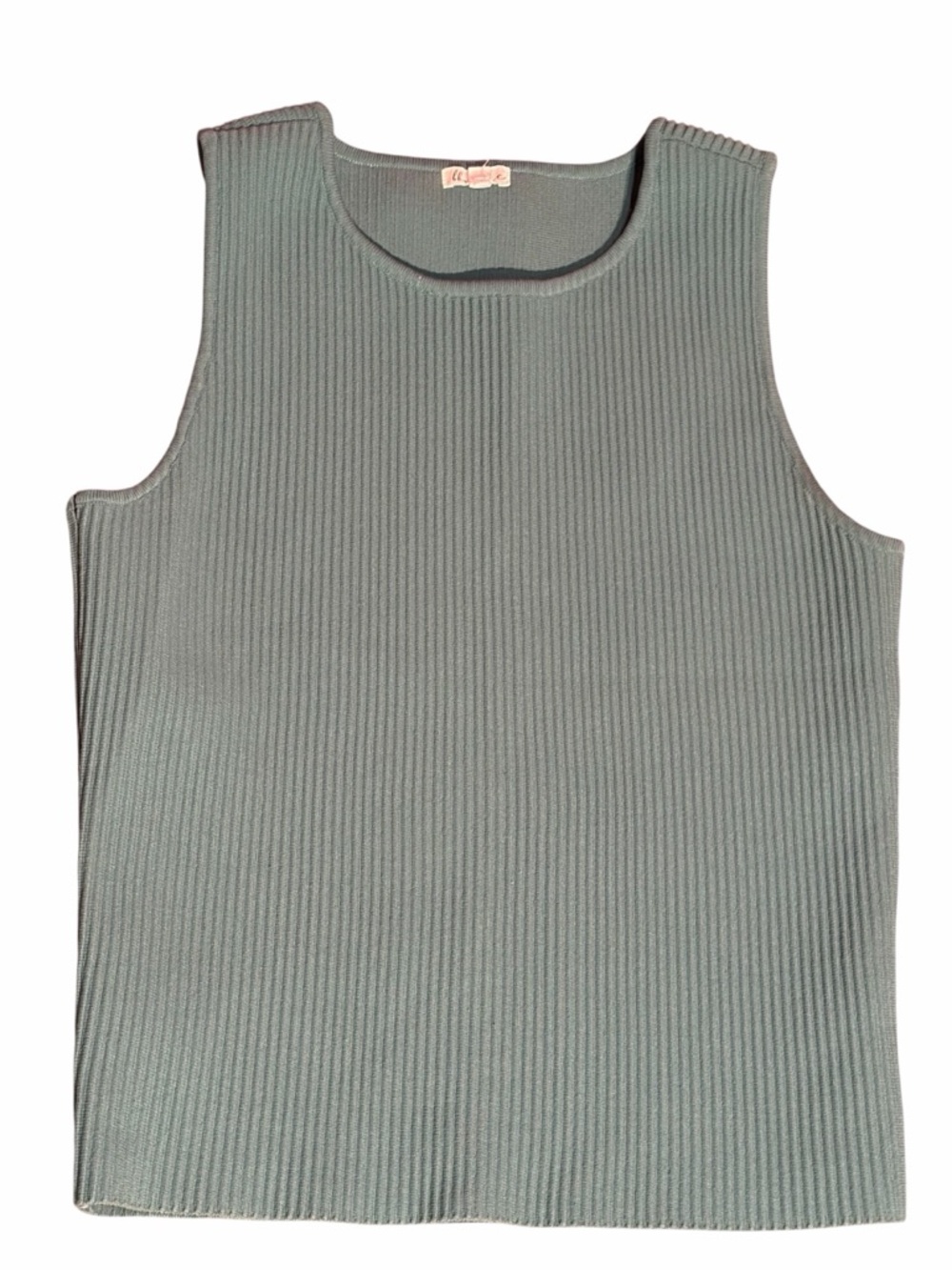BKE Ribbed Sleeveless Sweater Tank Sage Green Size L